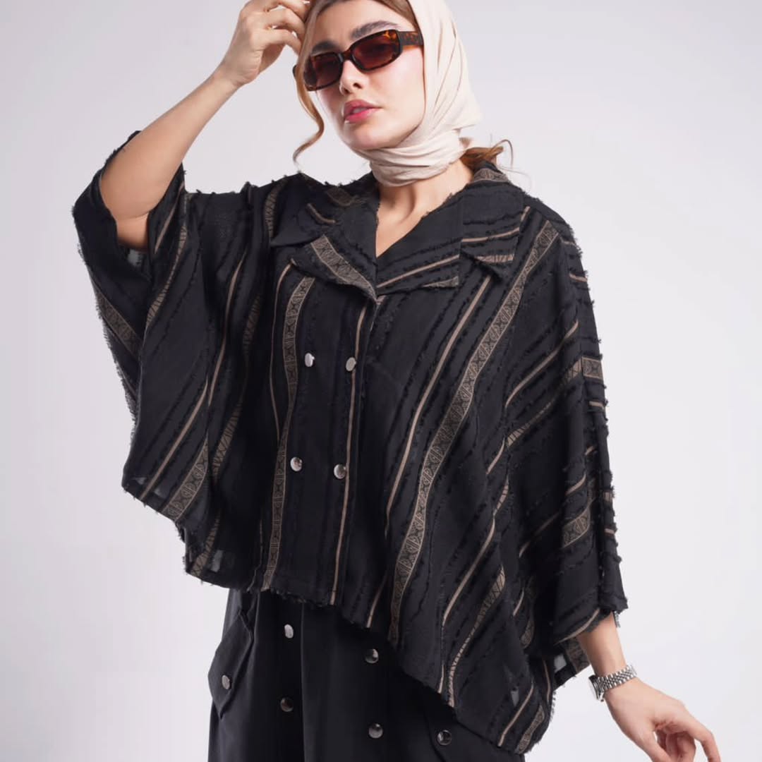 پانچو دامن فری سایز زنانه مدل ایلودیا خنک و تابستونه