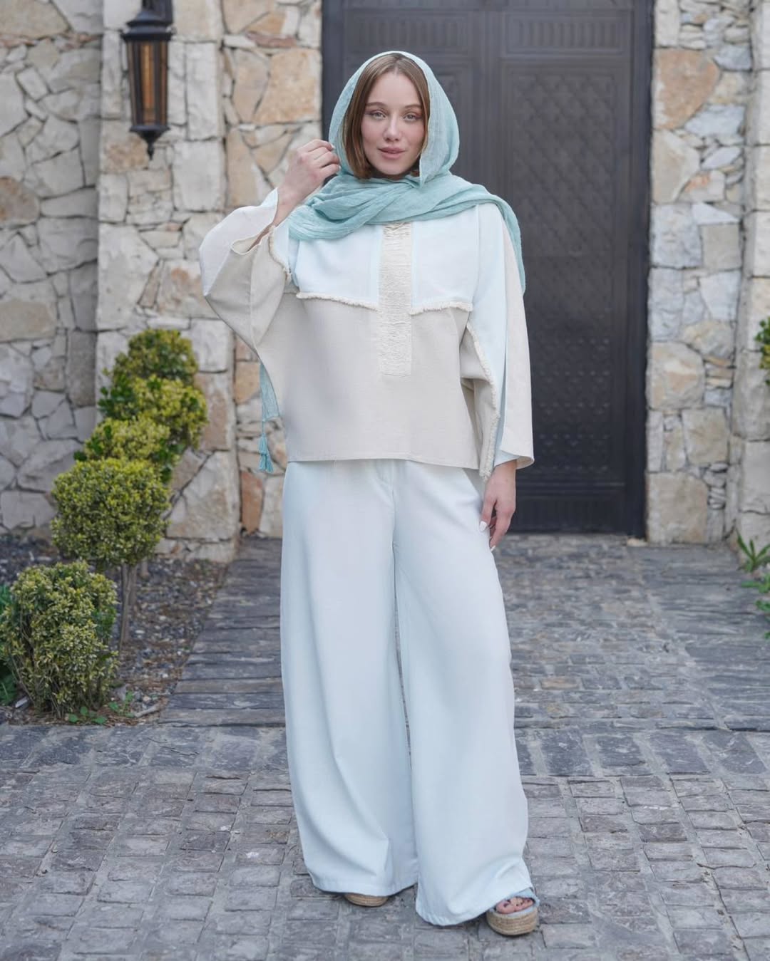 ست شومیز شلوار لینن  دو رنگ مدل انالیا دخترانه دو سایزی